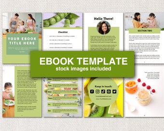 Kids eBook Template For Wellness, eBook Template Health, eBook Template Coach, eBook Template Canva, Canva eBook Template, Cooking Template