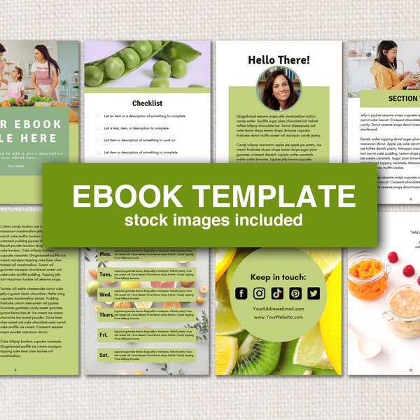 Kids eBook Template For Wellness, eBook Template Health, eBook Template Coach, eBook Template Canva, Canva eBook Template, Cooking Template