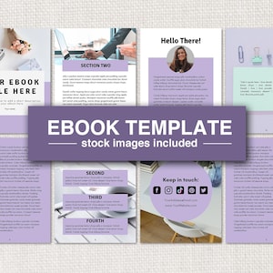 eBook Template Business, eBook Template Purple, Lead Magnet Template, Lavendar Canva, Course Creator, Lavender eBook Template, Workbook