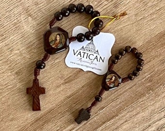 Our Lady of Guadalupe Mother-Daughter Decade Rosary Set - Catholic Sacramental Gift - Travel Size Wood Decade Rosaries