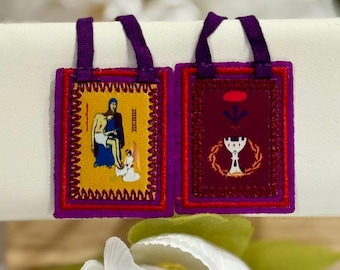 Marie Julie Jahenny Purple Scapular – Catholic Protection & Benediction Devotional Gift