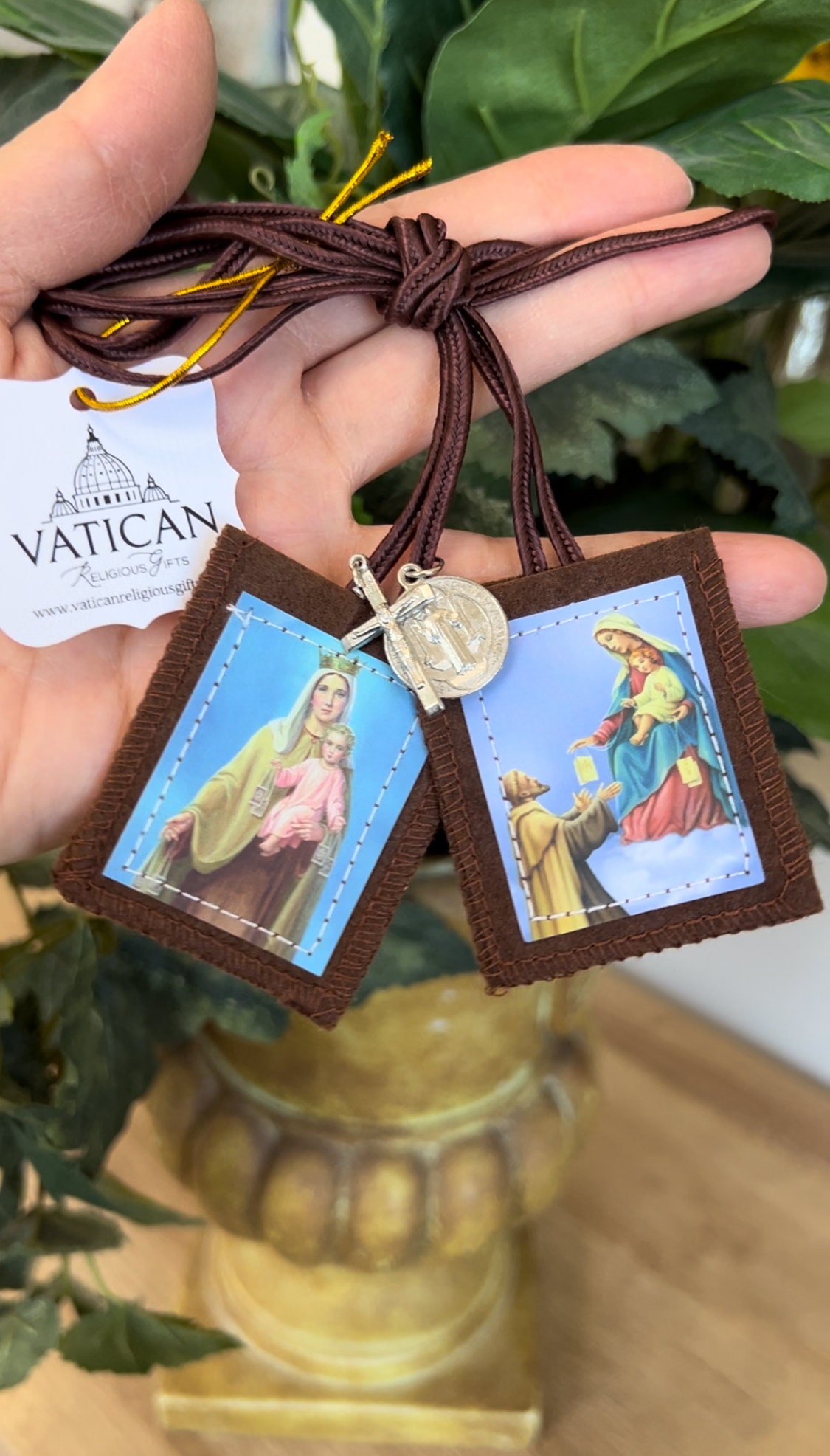 Our Lady of Mt. Carmel St Simon Stock Brown Scapular Catholic ...