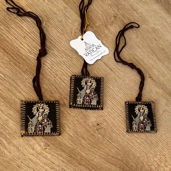 Mt Carmel Brown Scapular Catholic Devotional Necklace for Protection Mt Carmel Catholic Sacramental Necklace Meaningful Spiritual Gift