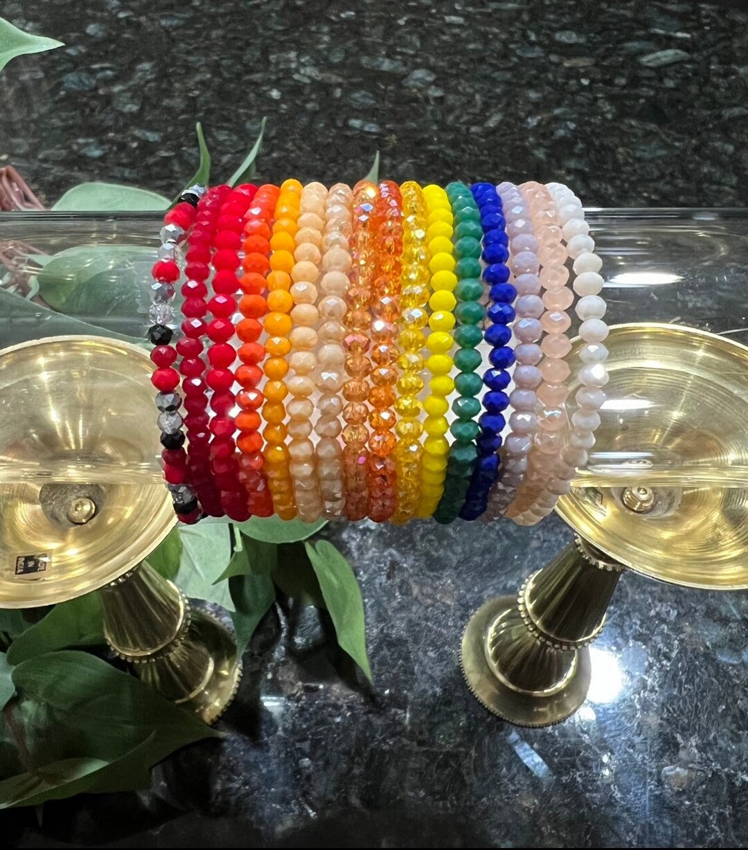 Crystal Stackable Stretch Bracelet Crystal Minimalist Bracelet Sparkle ...