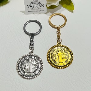 St. Benedict Keychain - Catholic Medal Amulet for Protection, Blessings and Safety, Religious Gift for Men & Women