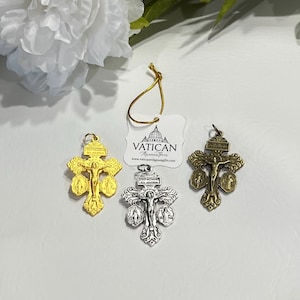Crucifijo de Indulgencia de 3 Vías, Cruz Católica de Protección con San Benito y Medallas Milagrosas / Poderoso Don Espiritual para Hombres y Mujeres