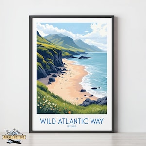 Wild Atlantic Way Ireland Art Print: Coastal Road Travel Poster