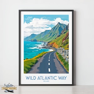 Wild Atlantic Way Ireland Coastal Art Print: Custom Travel Poster