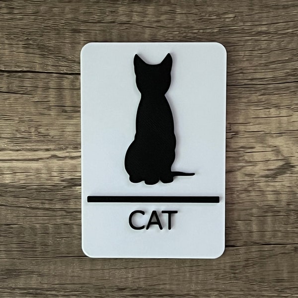 3D Printed Litter Box Sign, Restroom Sign for Cats