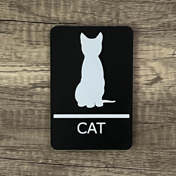 3D Printed Restroom Sign for Cats, Litter Box