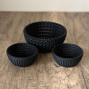 Juego de cuencos decorativos de 3 piezas "tejidos" impresos en 3D