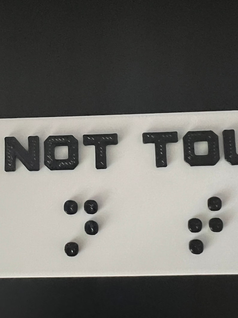 3D Printed Braille Sign Do Not Touch Irony Etsy