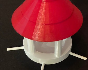 3D Printed Hanging Bird Feeder, Outdoor Décor, Nature Lover Gift, Red and White