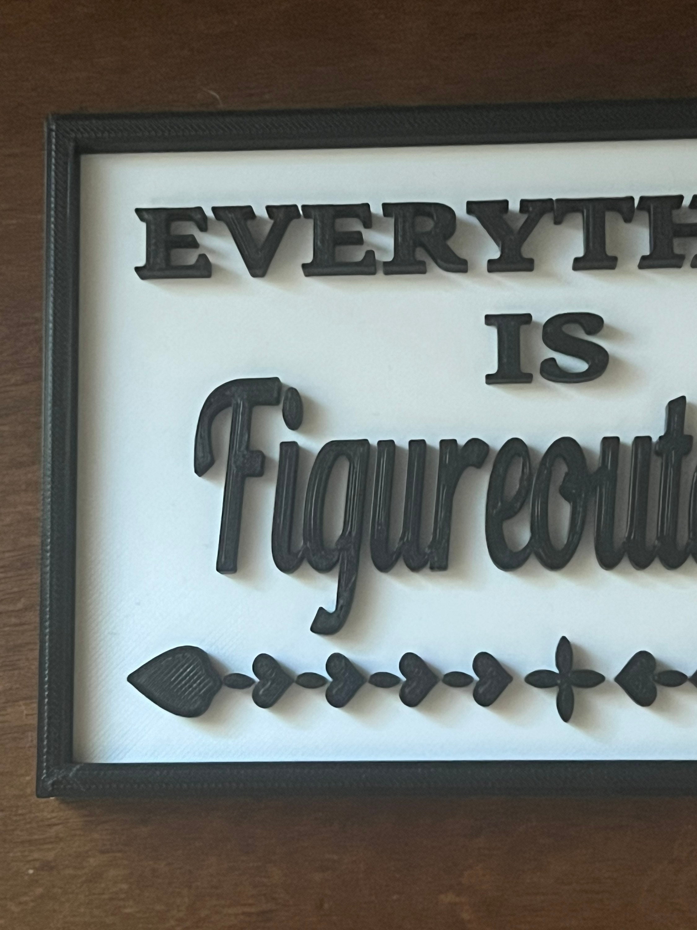 Everything is Figureoutable 3D Printed Sign Etsy