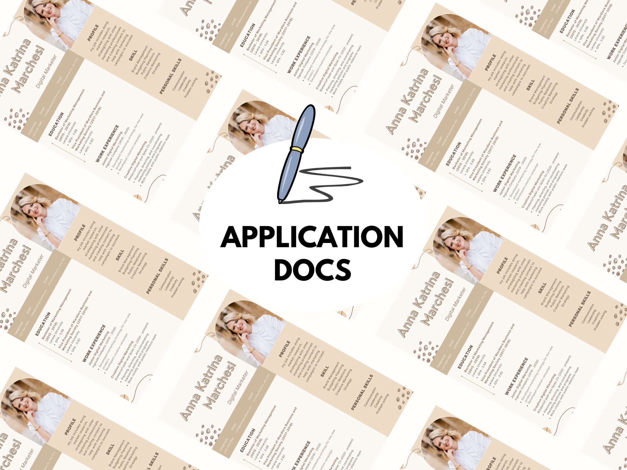 Google Docs MS Word Resume Template Cover Letter References Resume ...