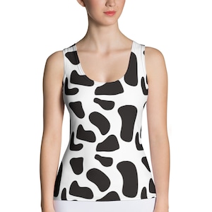 Black and White Cow Print Tank Top