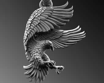 Adler Anhänger, Sterling Silber Halskette, Geflügeltes Medaillon