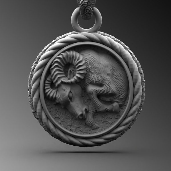 Handmade Sterling Silver Aries Zodiac Charm Necklace, Horoscope Jewelry