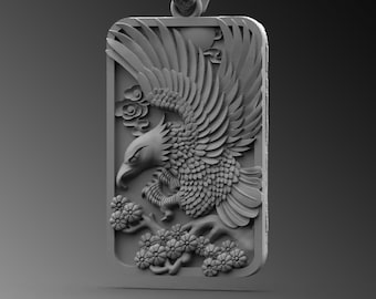 Adler Anhänger, 925 Silber Anhänger, Geflügeltes Medaillon, Geschenk für Ihn