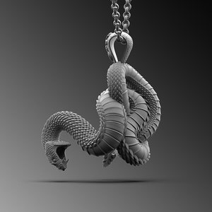 Silver Snake Necklace For Man Serpent Pendant Men Silver Snake Necklace Sterling Silver Snake Viper Pendant Men Serpent Unique Gifts For Him