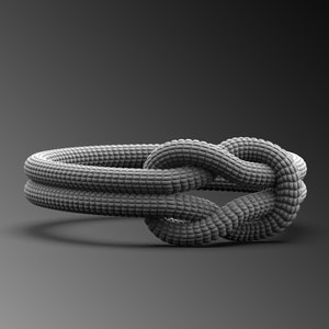 Men Rope Band Ring Silver Knot Band Ring Men Silver Geometric Unique Band Rings For Man Silver Wedding Sterling Double Knotted Ring For Him