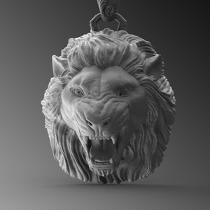 Lion Head Pendant Silver Necklace For Man Lion Medallion Pendant Men Silver Necklace Sterling Silver Lion Pendant Men Unique Gifts For Him