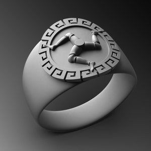 Sicilian Trinacria Triskelion Signet Rings For Man Trinacria Triskelion Silver Ring Silver Pinky Signet Ring Unique Sterling Rings For Man