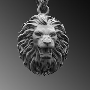 Wild Lion Silver Mens Necklace, Best Lion Men Necklace, African Lion Charm With Chain, Necklace For Men, BestFriend Gift Necklace, Lion Gift