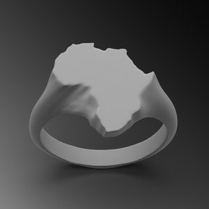 Anillo de mapa de África para hombres Plata de ley Anillo de país de África Anillo de continente africano hecho a mano Anillo de sello meñique Anillos de plata únicos para regalo de hombre