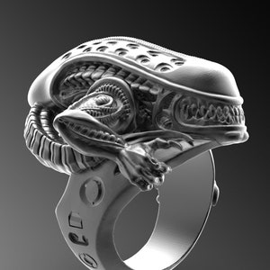 Silver Alien Rings For Man Pinky Silver Ring Sterling Alien Ring Unique Alien Silver Ring Xenomorph Ring Unique Ring For Man Handmade Ring