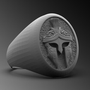 Mens Spartan Ring, Oxidized Men Ring, Spartan Helmet Ring, Silver Spartan Rings, Silver Helmet Ring, Men Gift Ring, Silver Spartan Jewelry