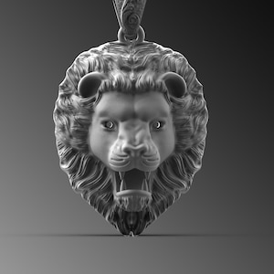 Lion Head Pendant Silver Necklace For Man Lion Medallion Pendant Men Silver Necklace Sterling Silver Lion Pendant Men Unique Gifts For Him