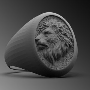 Anillo de león de plata, anillo de sello de león de crin para hombre, anillo del zodíaco leo de plata para hombre, anillo de animal de ley 925k anillo meñique motorista regalo de joyería único
