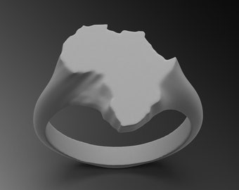 Mens Africa Map Ring - Etsy UK