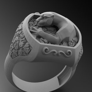 Silver Panther Rings For Man Silver Panther Head Ring Men Signet Ring Unique Silver Rings For Man Pinky Panther Ring Unique Silver Signet