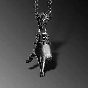 Fingers Crossed Pendant Silver Necklace For Man Good Luck Charm Pendant Men Silver Necklace Sterling Silver Pendant Men Unique Gifts For Him