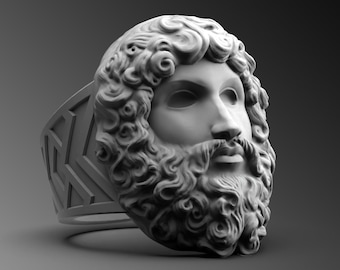 Sterling Silver Zeus Ring – Ancient Greek God Jupiter Signet
