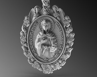 Sterling Silver Virgin Mary Medallion Necklace, Catholic Religious Gift