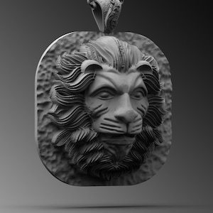 Wild Lion Silver Mens Necklace, Best Lion Men Necklace, African Lion Charm With Chain, Necklace For Men, BestFriend Gift Necklace, Lion Gift