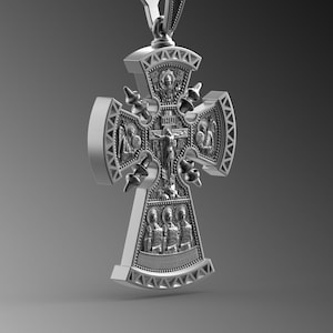 Herren Kreuz Halskette Silber Kreuz Halskette Silber Kreuz Anhänger für Herren Christian Kreuz Halskette Kreuz Halskette für Mann religiöses Geschenk ihn