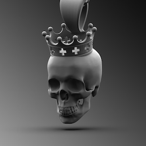 König Schädel Anhänger Silber Krone Schädel Halskette für Mann Sterling Silber Schädel Anhänger Einzigartiges Geschenk Him Männer Schädel Halskette Geschenk für Mann Schmuck