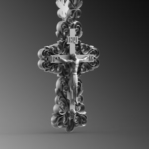 Silver Jesus Pendant Men Jesus Christ Necklace Crucifix Necklace Men Christian Necklace Jesus Necklace For Man Silver Crucifix Necklace Gift