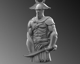 Sterling Silver Spartan Warrior Pendant Necklace, Handmade Men's Jewelry