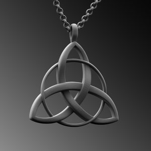 Triquetra Celtic Knot Handmade Sterling Silver Men Charm Necklace, Celtic Knot Silver Jewelry, Triquetra Pendant, Mythology Memorial Gift