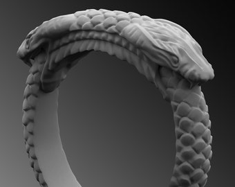 Sterling Silver Ouroboros Snake Ring – Handmade Serpent Band, Unique Jewelry
