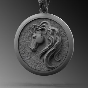 Unicorn Pendant Silver Horse Man Handmade Sterling Silver Men Charm Unicorn Horse Silver Men Jewelry Animal Necklace Memorial Men Gift Him