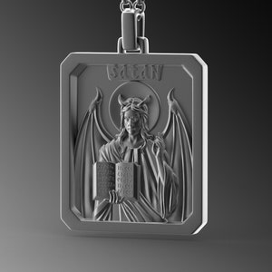 Silver Baphomet Satanic Pendant For Man Occult Satanic Necklace Mens Baphomet Charm Sterling Baphomet Pendant Gothic Lucifer Gift For Man