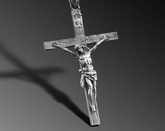 Chainsaw Man Cofanetto Collana Uomo Con Ciondolo Croce In Acciaio Inox - Catena Con Crocifisso Di Gesù, Nuovo Con Etichette Collana Religiosa Uomo Gesù Cristo - Foto 9