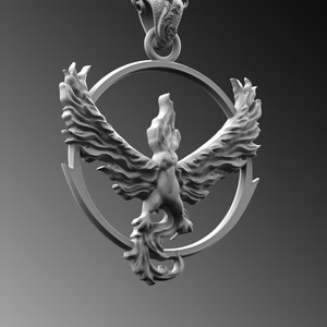Ancient Greek Mythology Phoenix Necklace, Winged Phoenix Handmade Sterling Silver Men Charm Jewelry, Mythical Bird Pendant, Animal Necklace