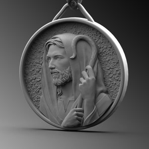 Ciondolo Il Buon Pastore Gesù Cristo, Collane cristiane per uomo, Collana Argento Uomini Cristiani, Regalo Religioso Cattolico Argento Cristo